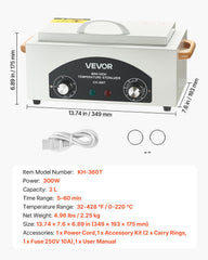 VEVOR compact countertop design with 300W power draw supports efficient routines