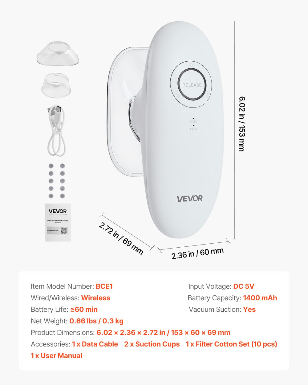 VEVOR lipo mode focusing on stubborn fat areas for targeted shaping