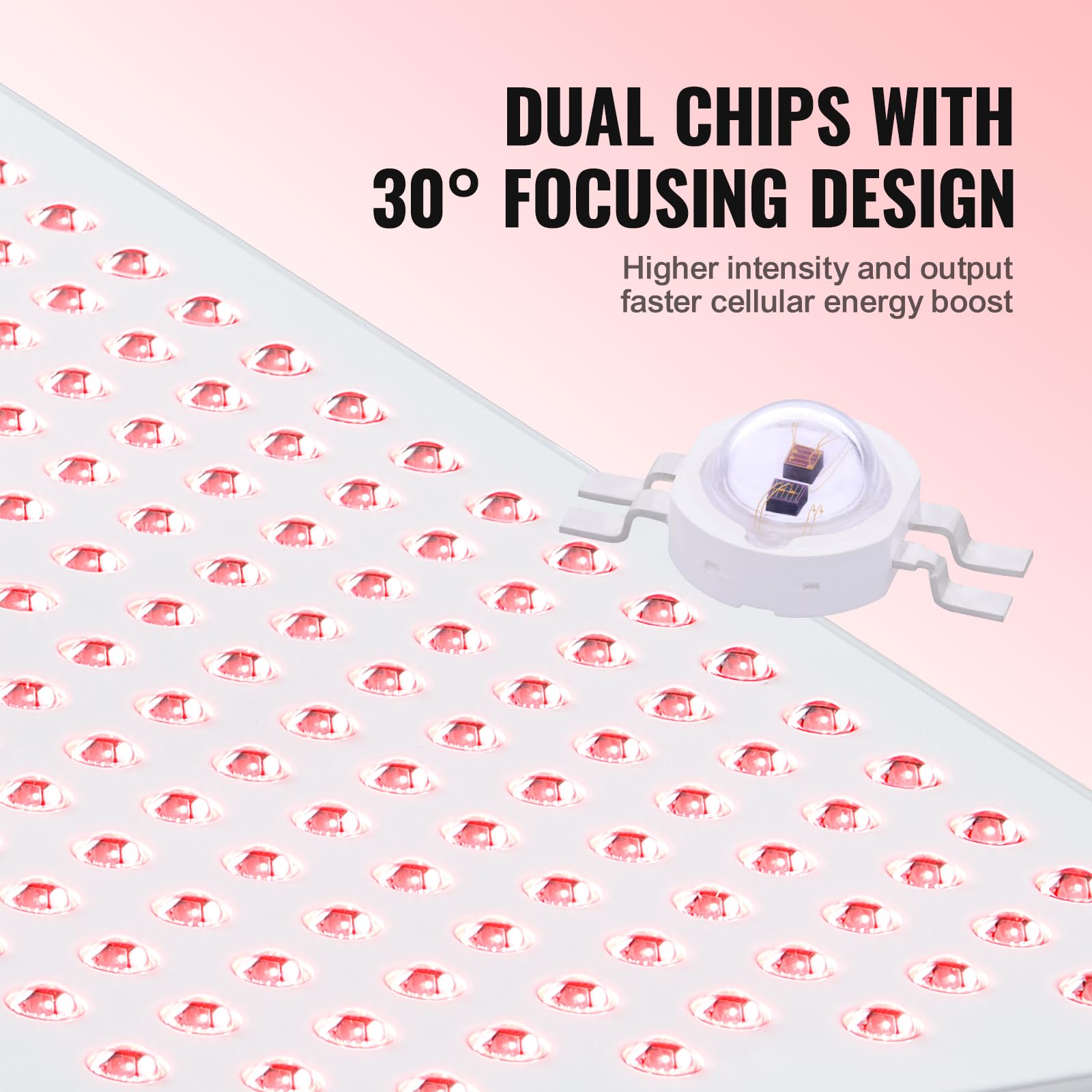VEVOR panel with 30 degree focusing for precise treatment on targeted areas