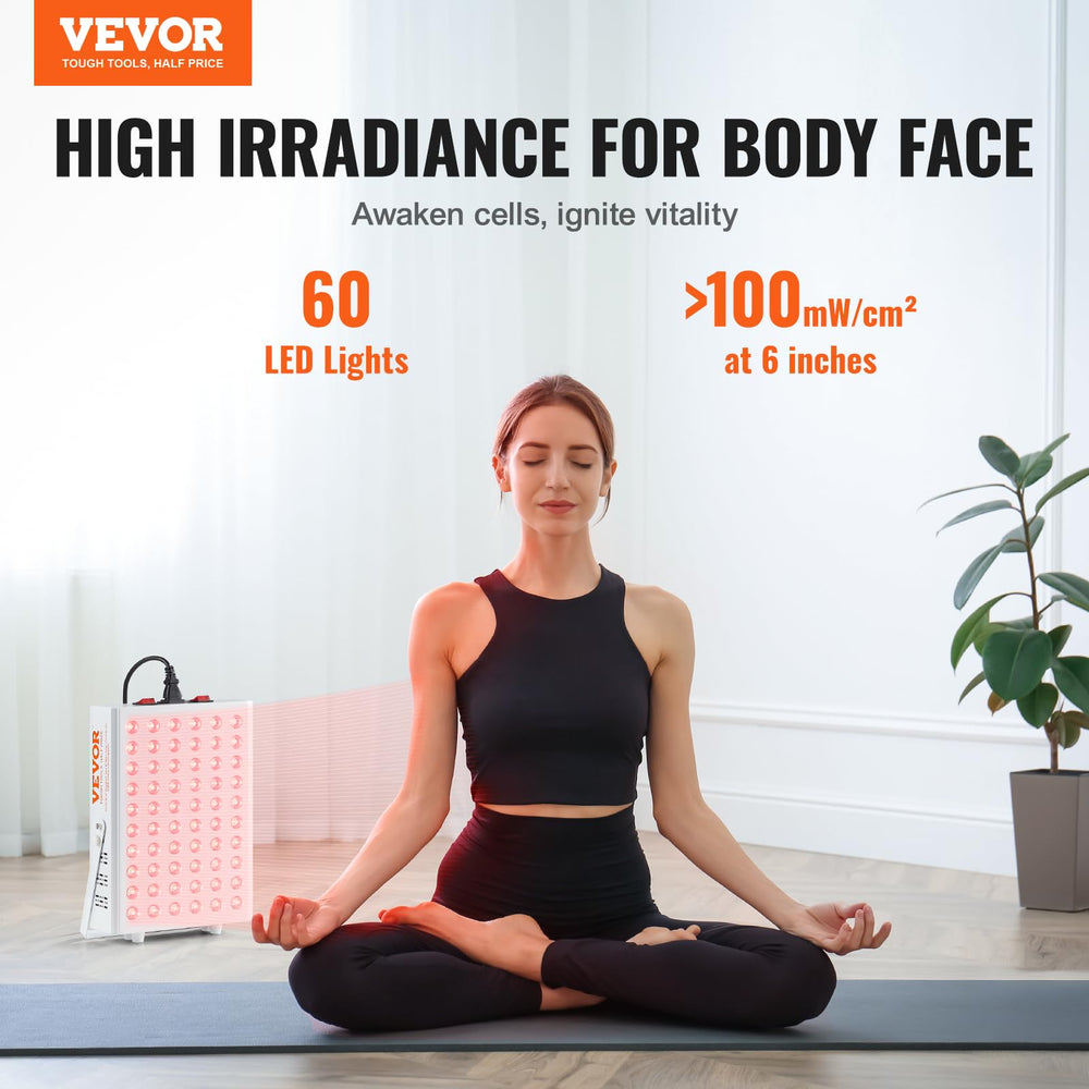 VEVOR red light panel 660nm red light for skin vitality and collagen-friendly use