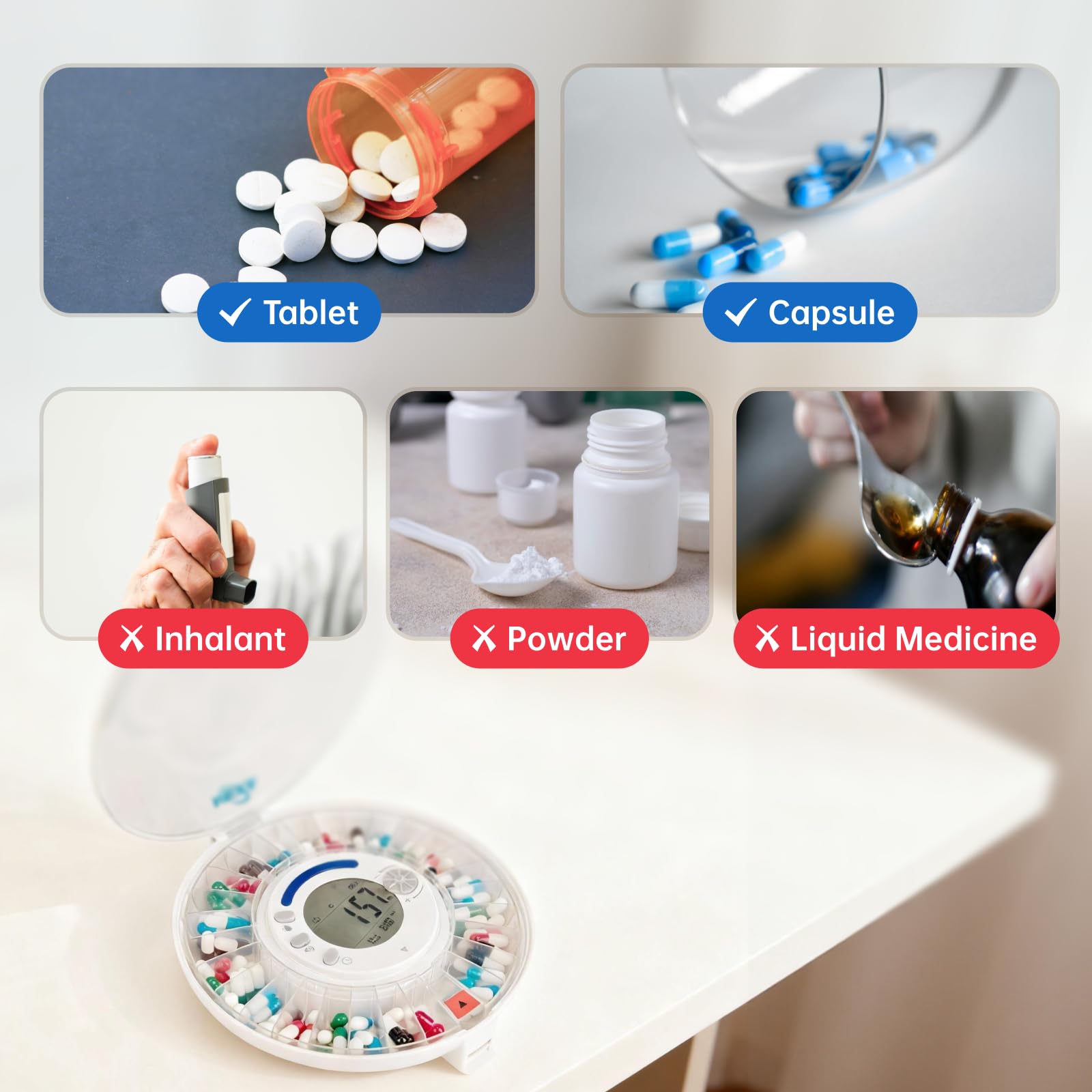 VEXA VitaMate 28 flip-to-dispense design simplifies access for users with limited dexterity.