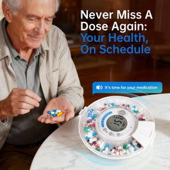 VEXA VitaMate 28 remote-monitoring app enables caregivers to receive real-time dose alerts.
