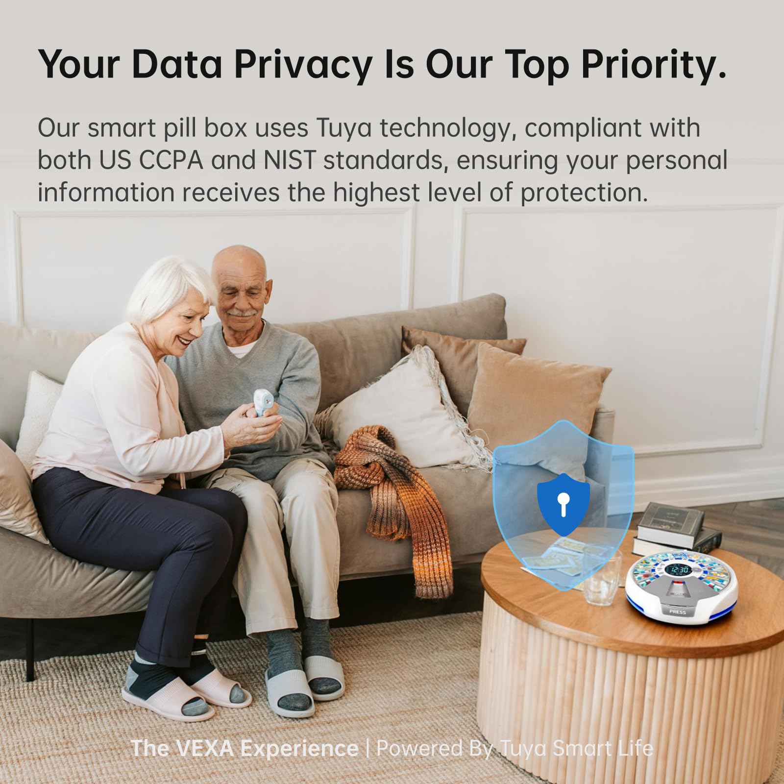 VEXA VitaMate Pro 21 uses encryption and professional support for privacy and help