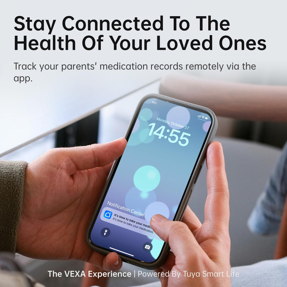 VEXA VitaMate Pro 21 sending real-time caregiver alerts to family members