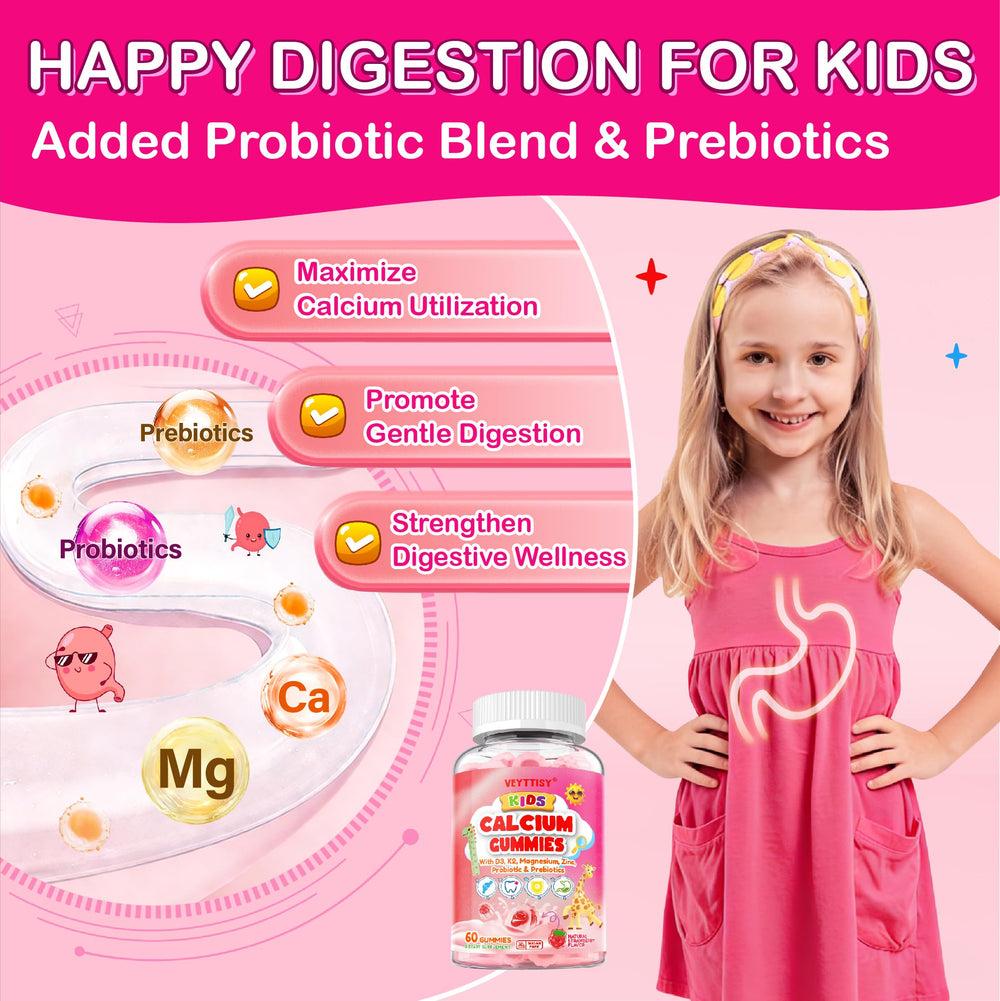 Veyttisy strawberry gummies with prebiotic and probiotic blend for digestion