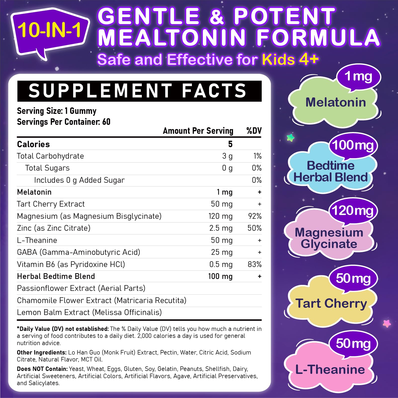 Veyttisy gummies jar closeup highlighting 1mg doses for children.