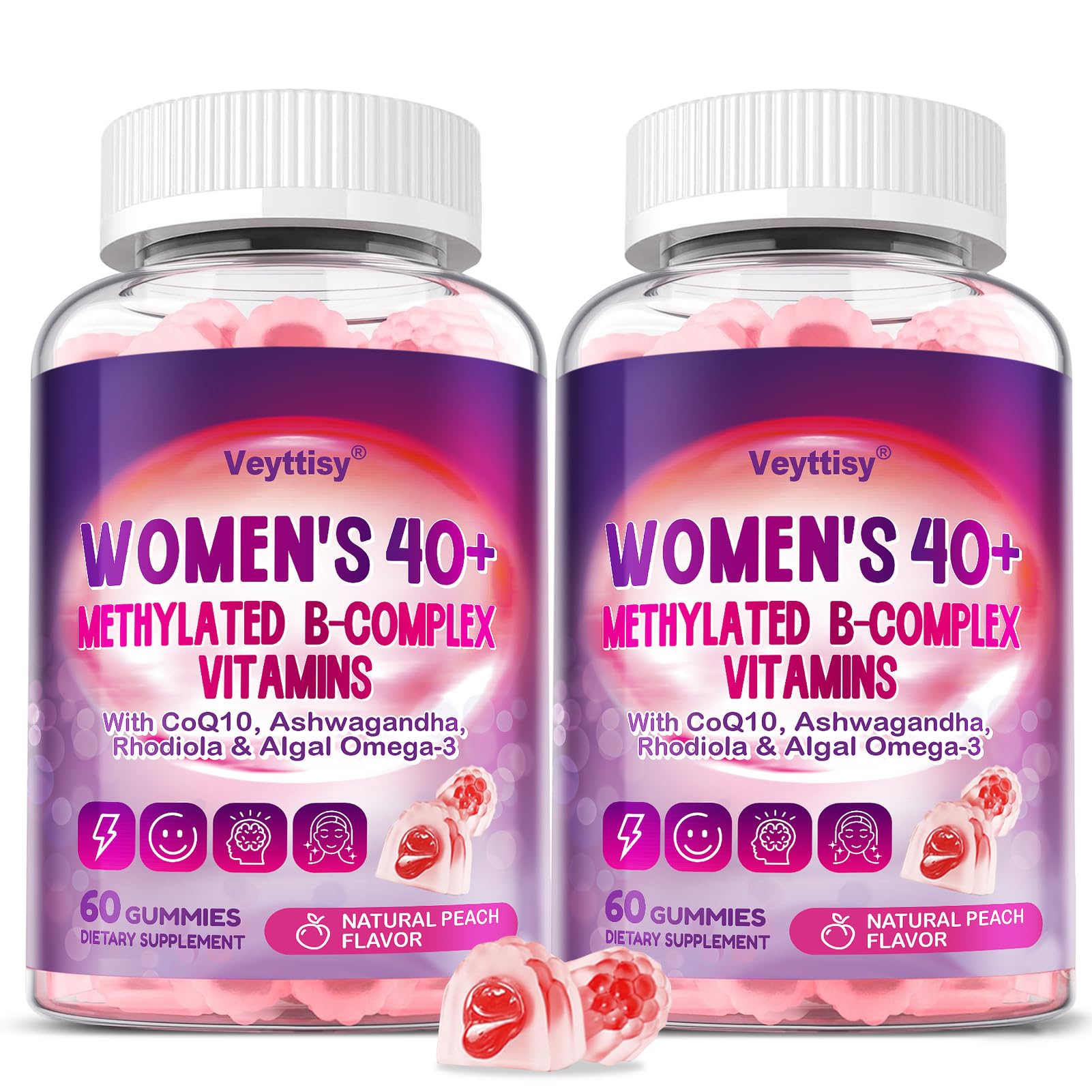 Veyttisy methylated B-complex for women 40+ bottle on counter, signaling daily support