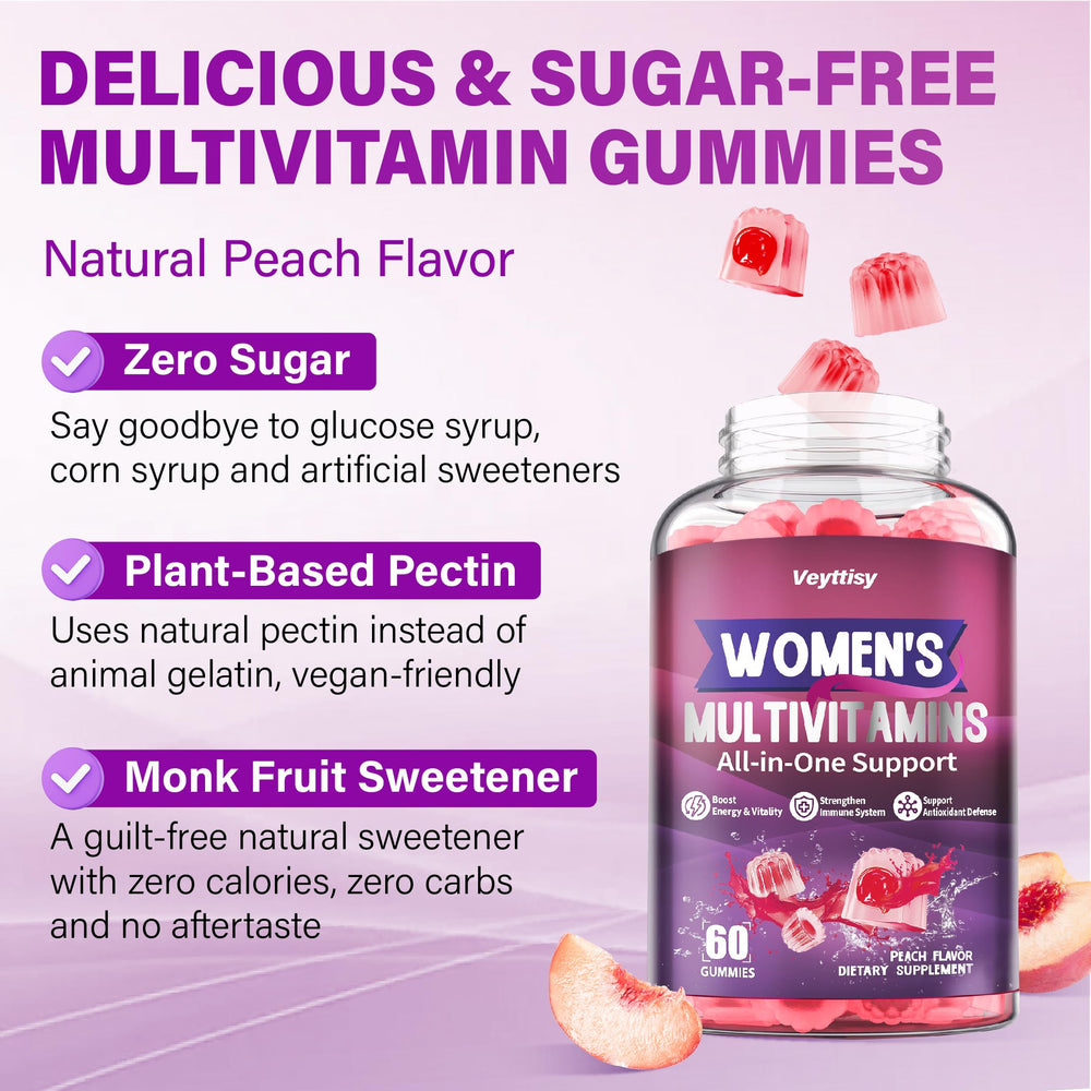 Label highlights methylated folate and essential nutrients in Veyttisy gummies.