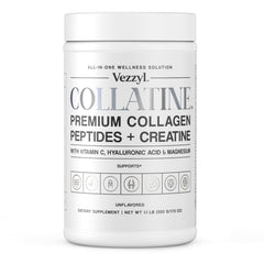 Vezzyl Collatine bottle front view showing premium blend for skin and joints