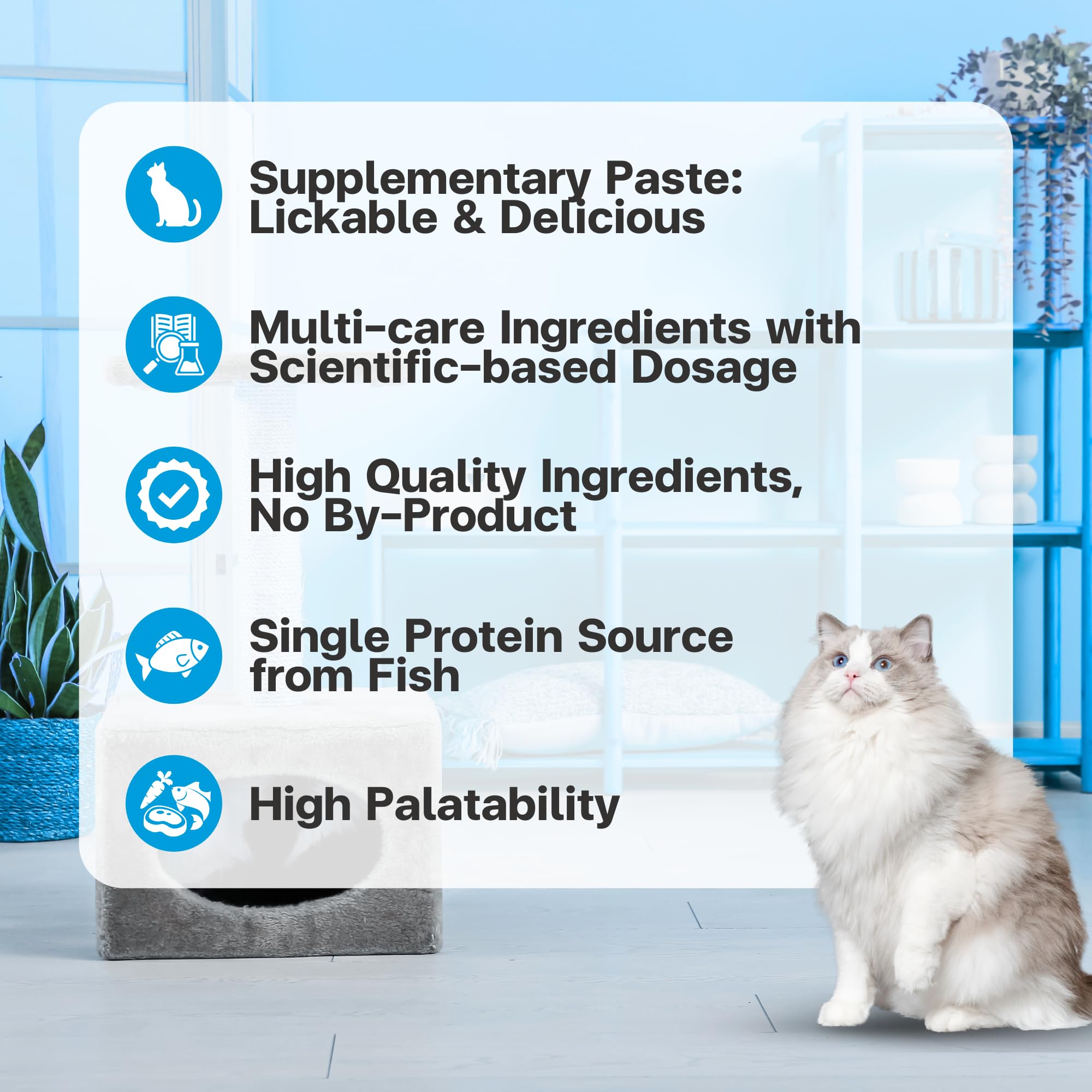 Creamy texture close-up of VFCARE Lysine for Cats paste.
