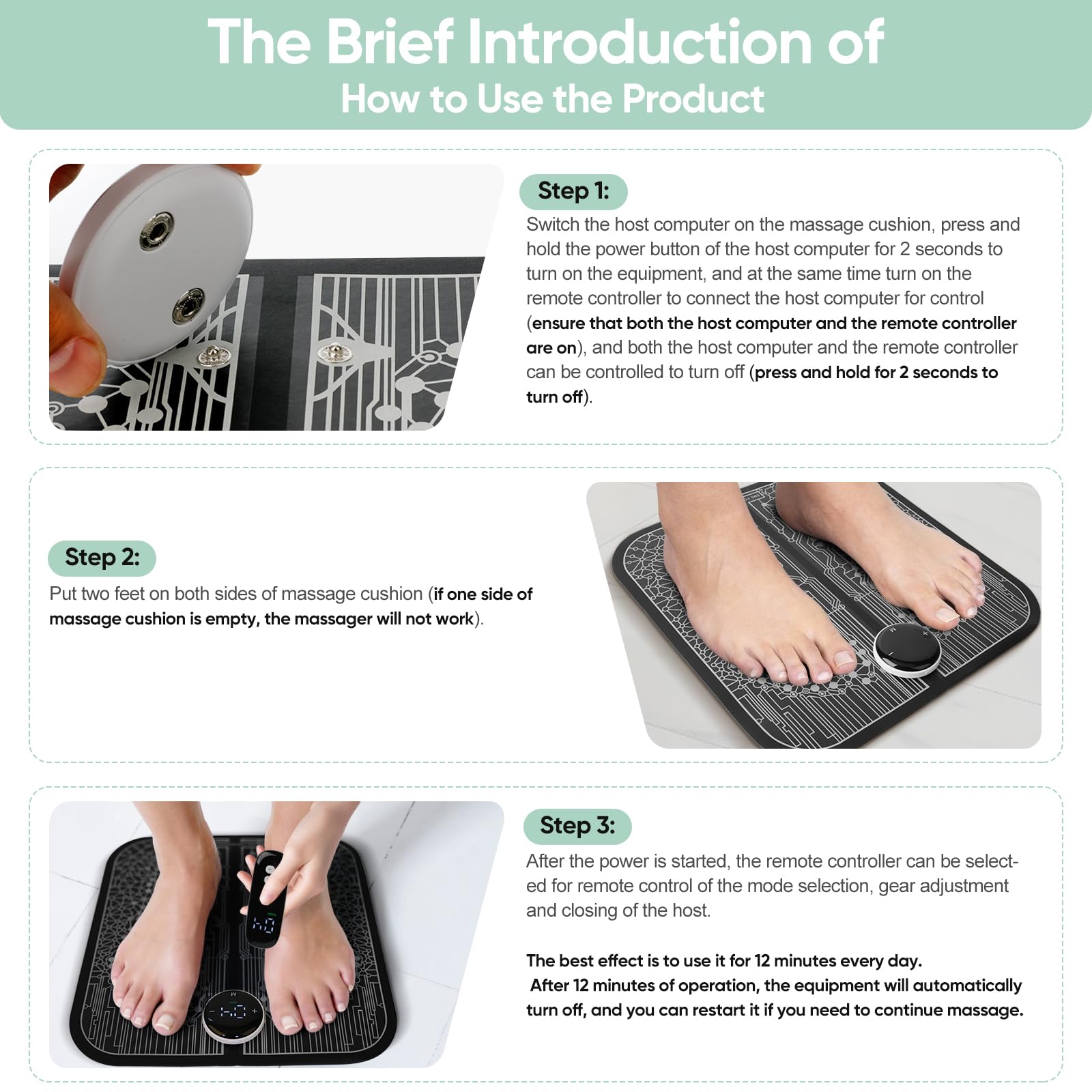 VFU foot pads promoting muscle relaxation and relief from soreness during daily activities.