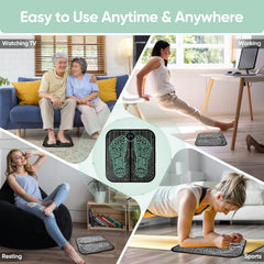 VFU user-friendly foot-stimulator designed for home, office, or travel use.