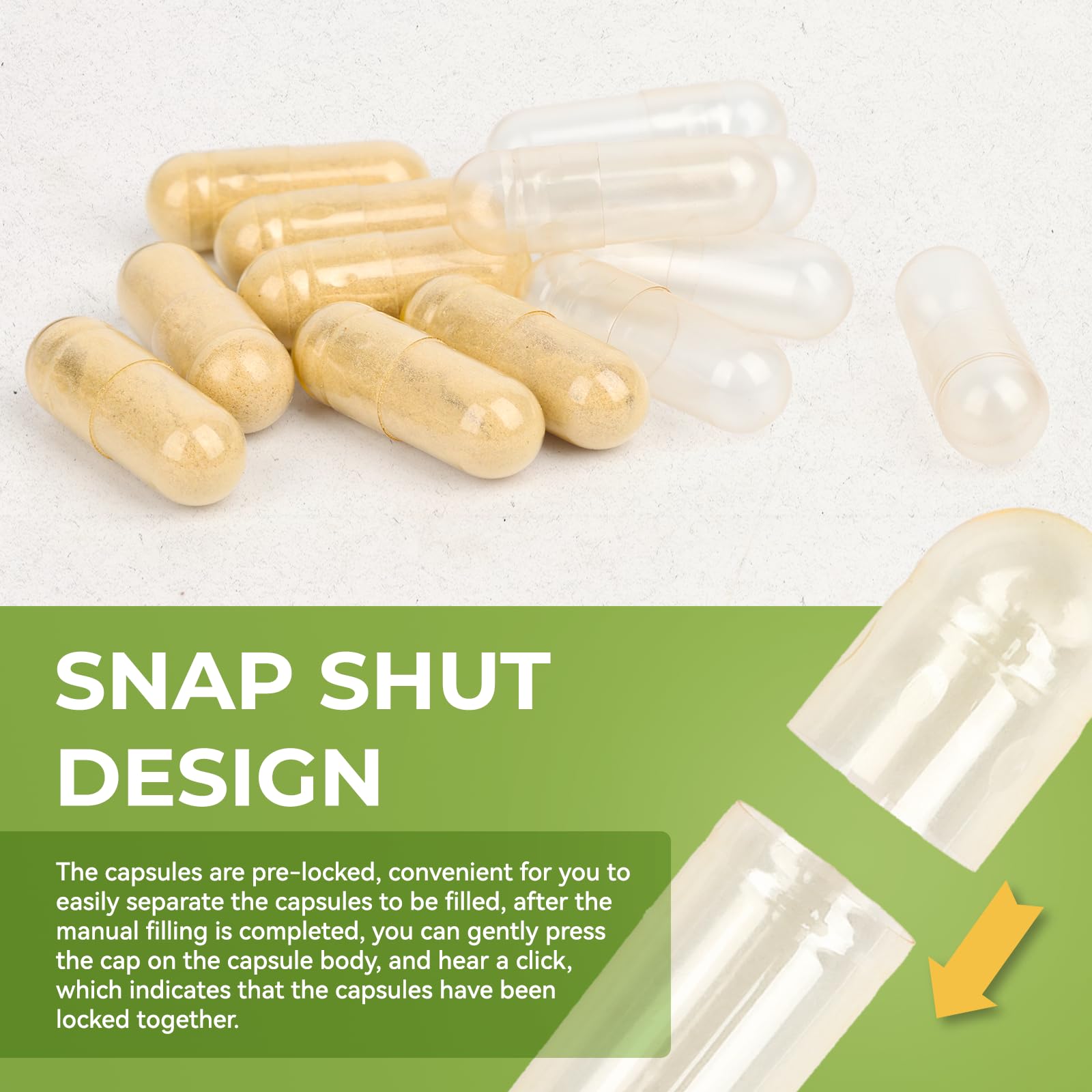 VGTPC pullulan capsules easy-fill rounded ends designed for home use.