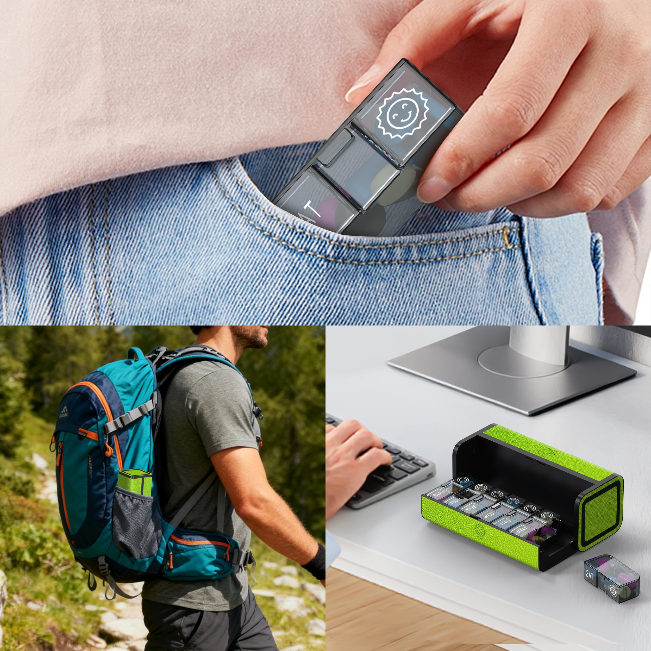 Large-capacity compartments hold multiple pills without crushing.