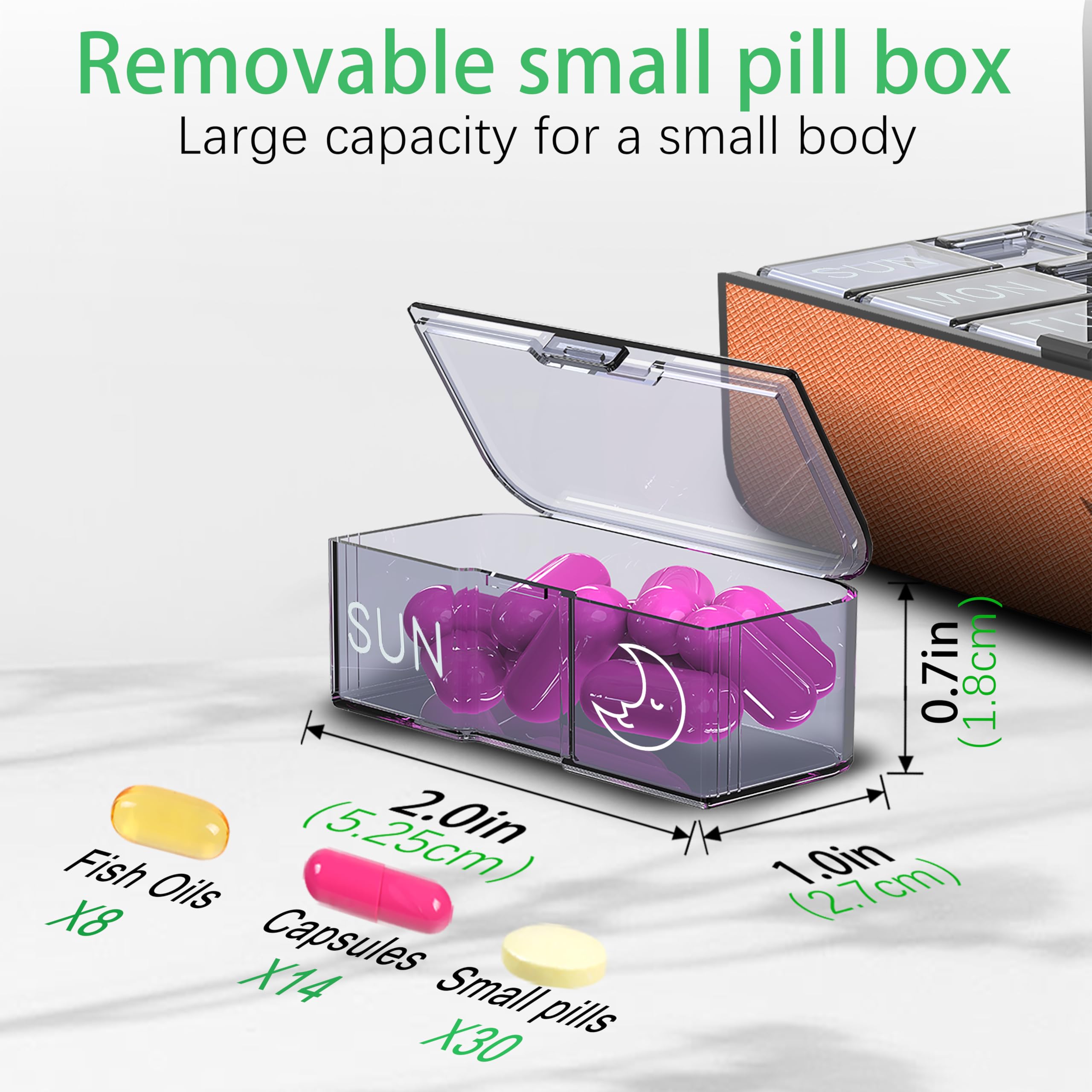 VGUOORG travel-friendly pill box ideal for weekly trips