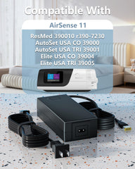 vhbw AirMini compatibility cord with models 38839 and 38831 for versatile CPAP setups.