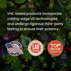 VHC Benfotiamine ingredients panel close-up indicates third-party testing.