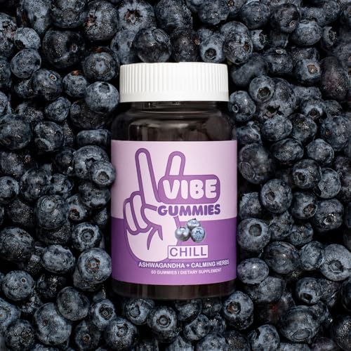 Vibe Gummies ashwagandha closeup highlights natural calm for daily balance.