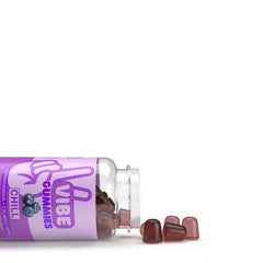 Vibe Gummies gluten-free and non-GMO badge sits on the label.