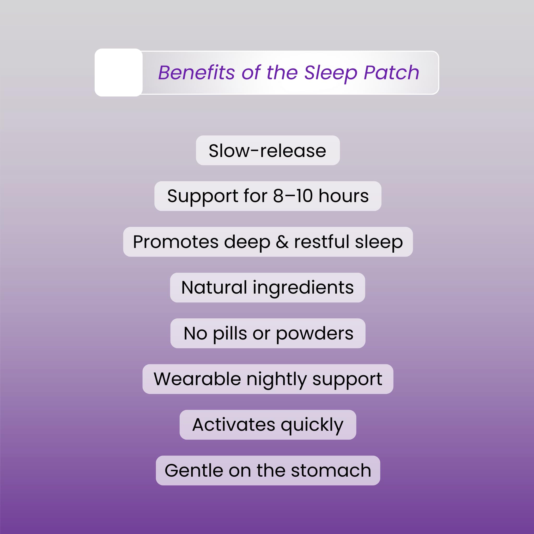VIBE PATCHES nighttime routine with melatonin and L-theanine for easy evenings