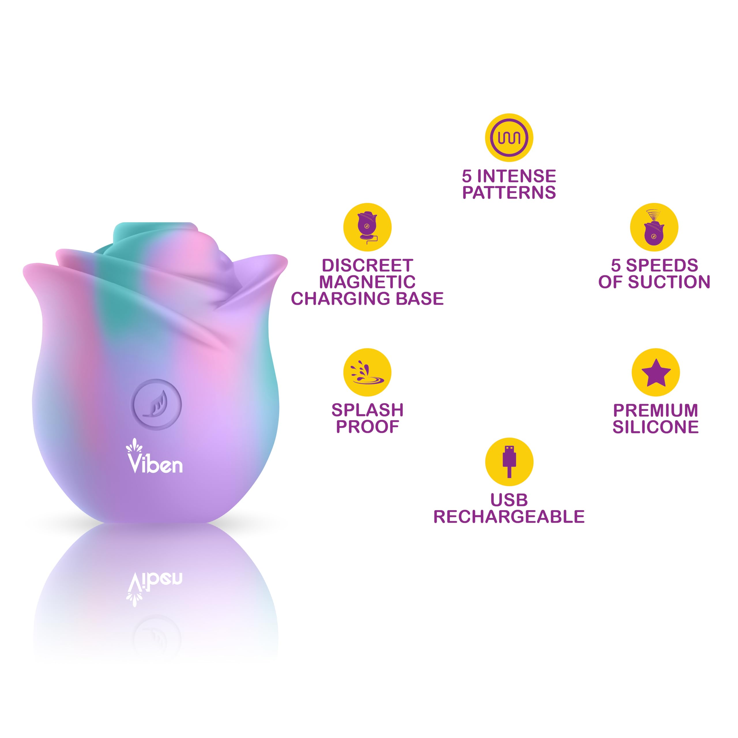 Viben Zen Rose closeup shows premium silicone texture for comfortable stimulation.
