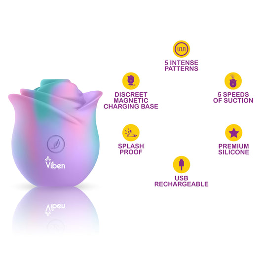 Viben Zen Rose closeup shows premium silicone texture for comfortable stimulation.