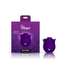 Viben Zen Rose Stimulator in violet, handheld design for precise stimulation sessions.