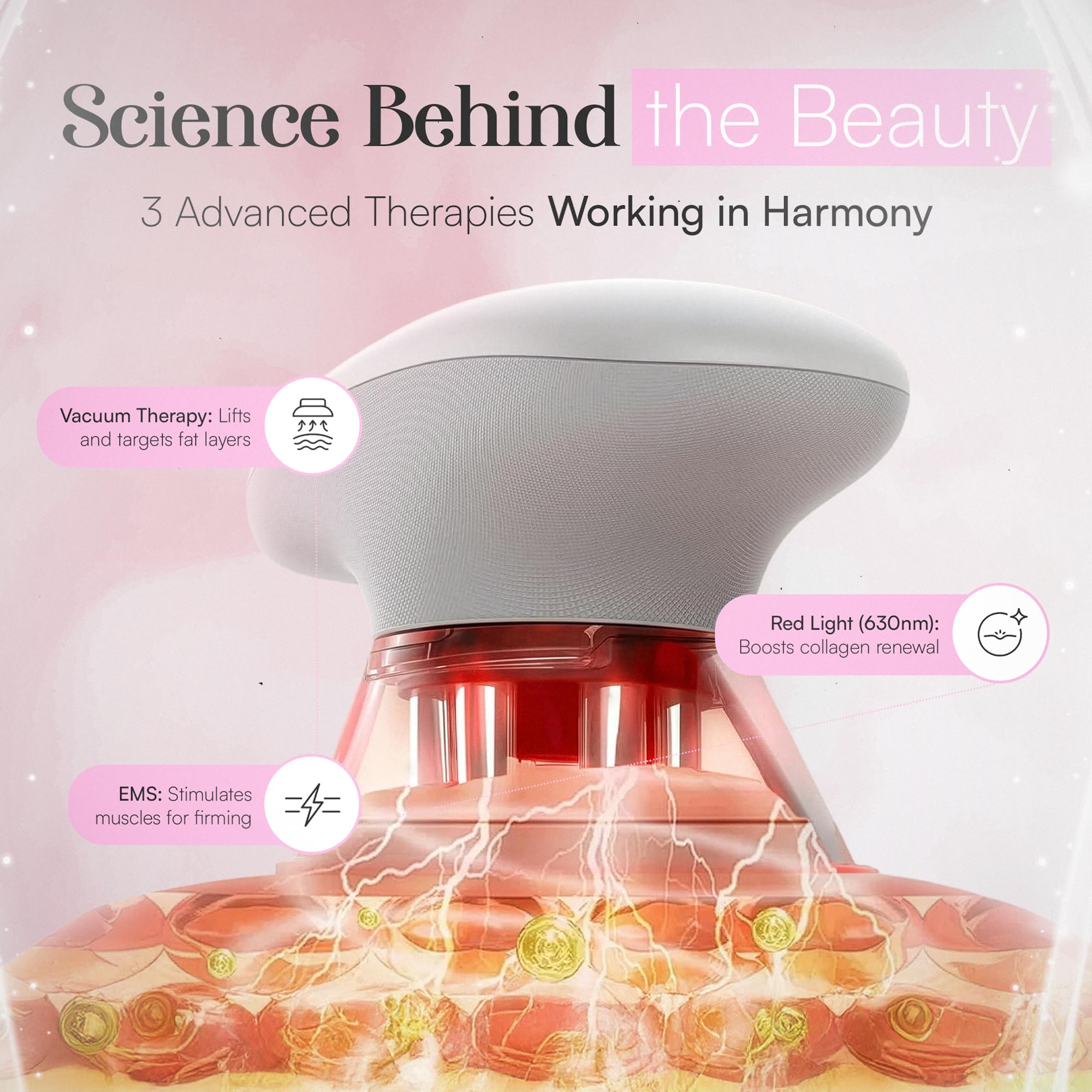 Vibezy red-light therapy session for gentle skin tightening.