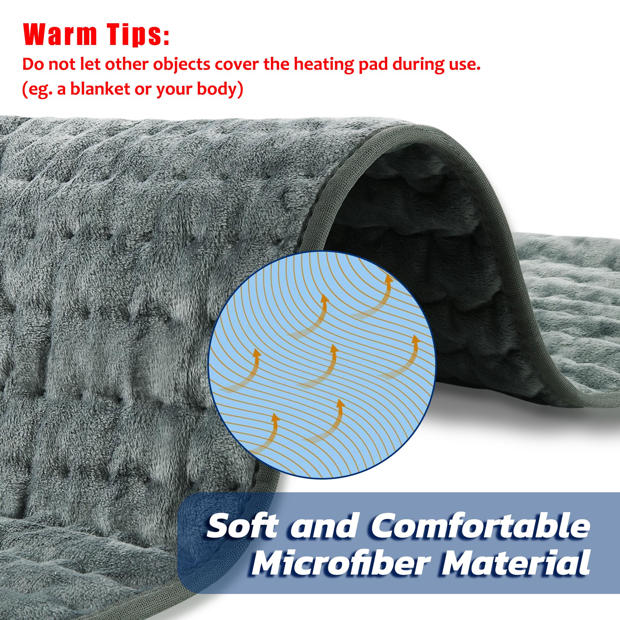 VIBOOS heating pad on back and shoulders demonstrates targeted comfort.