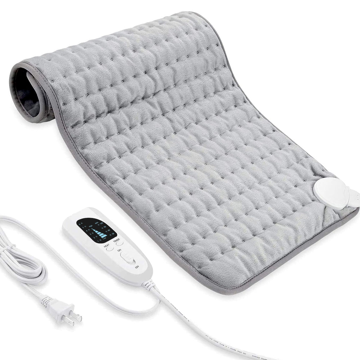 VIBOOS electric heating pad control panel with adjustable heat settings for personalized comfort