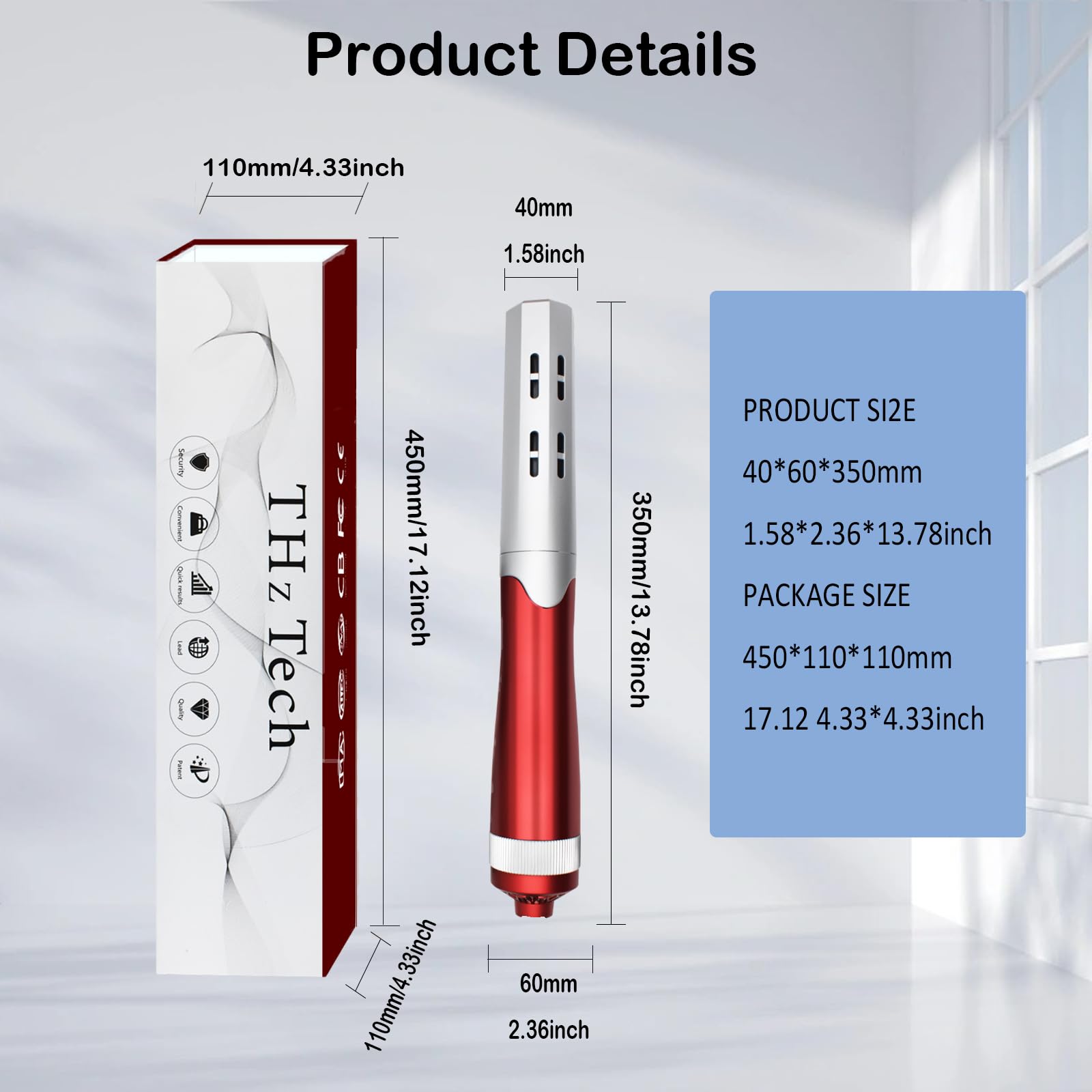 Vibrance Water-relaxation setup with wand near bath or spa.