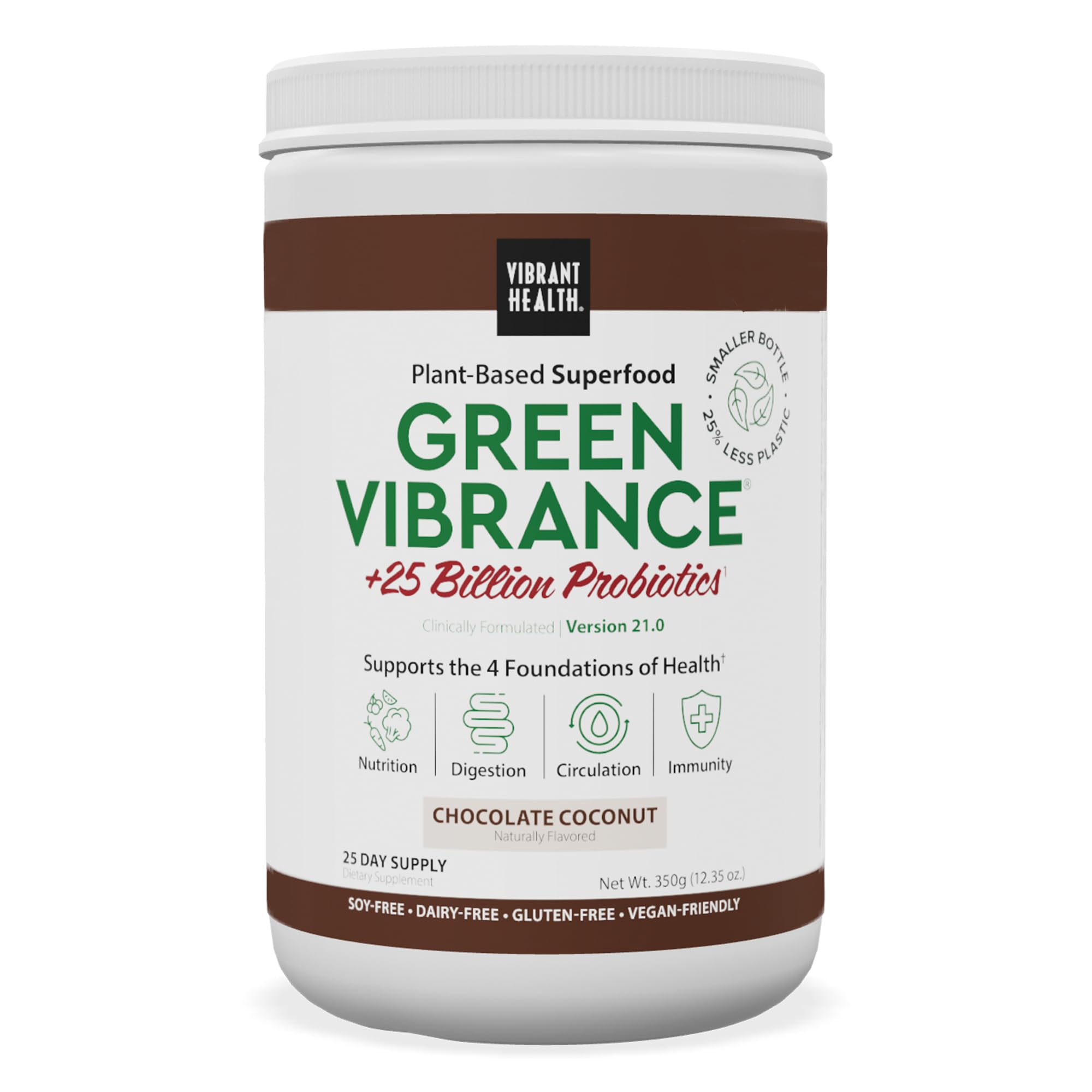 Vibrant Health Green Vibrance chocolate coconut tub boosts daily vitality