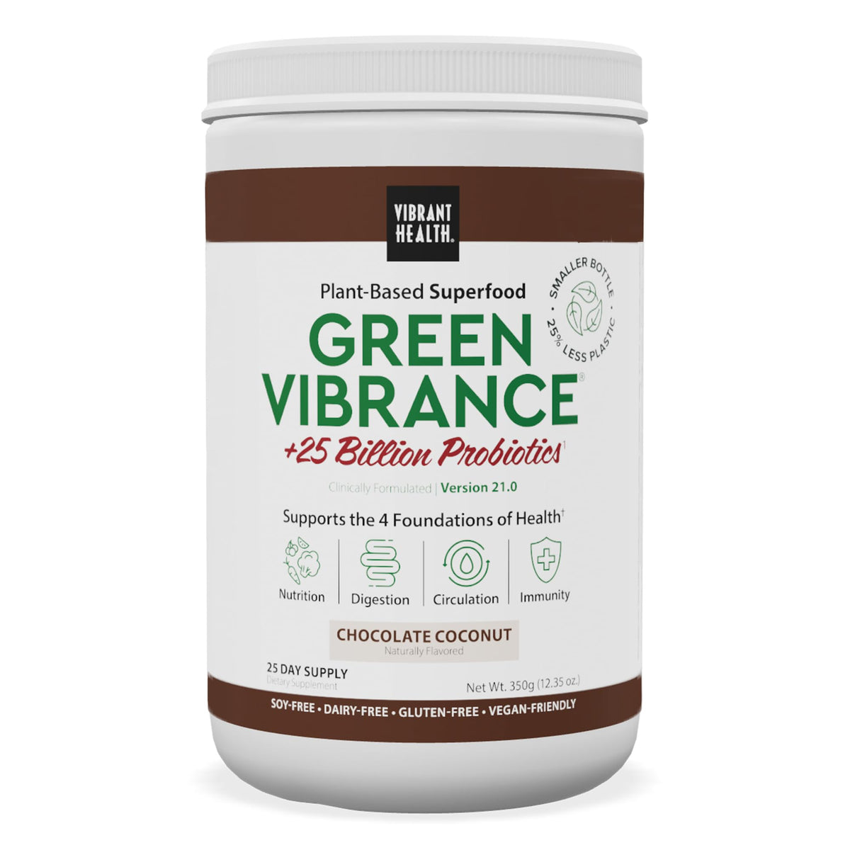 Vibrant Health Green Vibrance chocolate coconut tub boosts daily vitality
