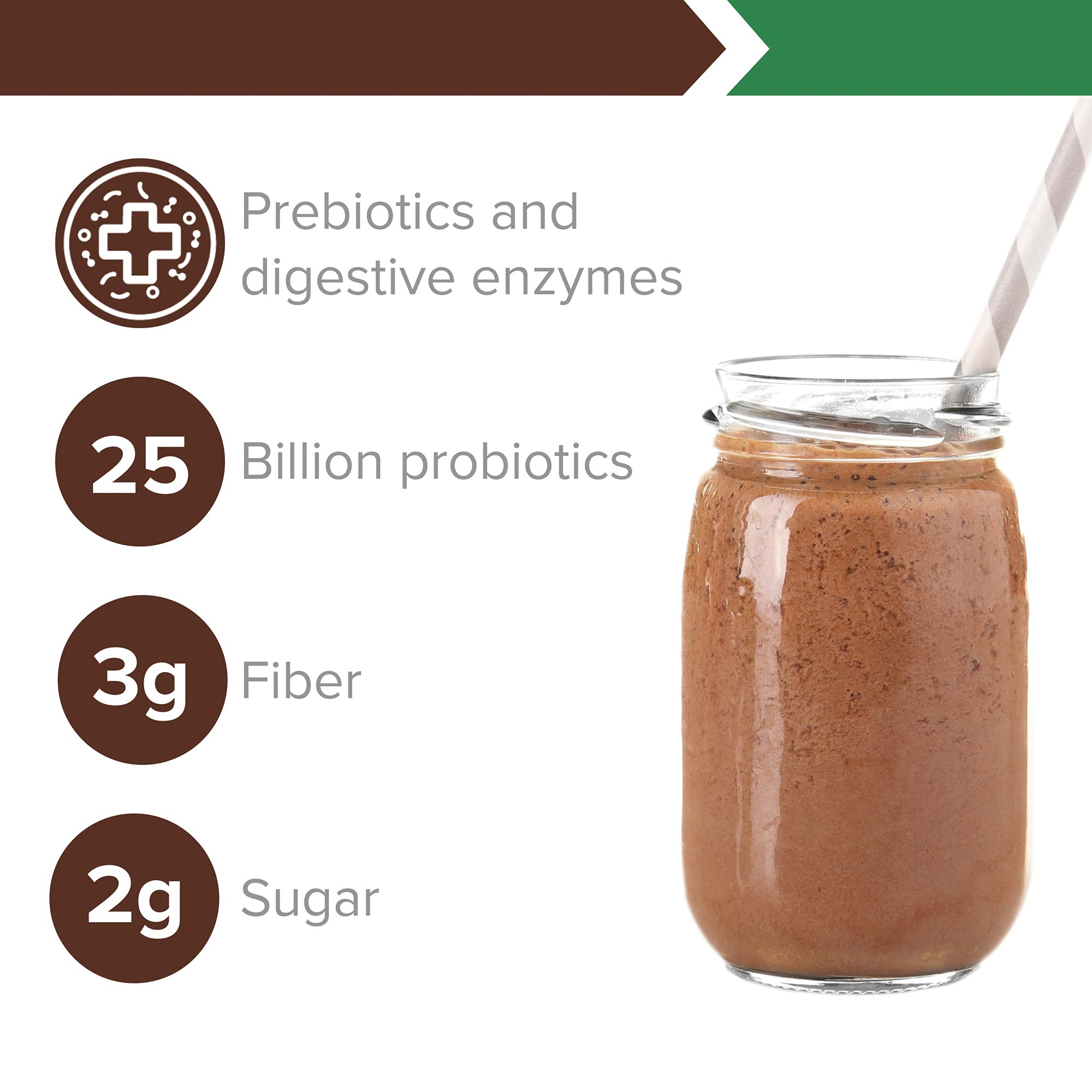 Open jar reveals fine powder texture ideal for shakes