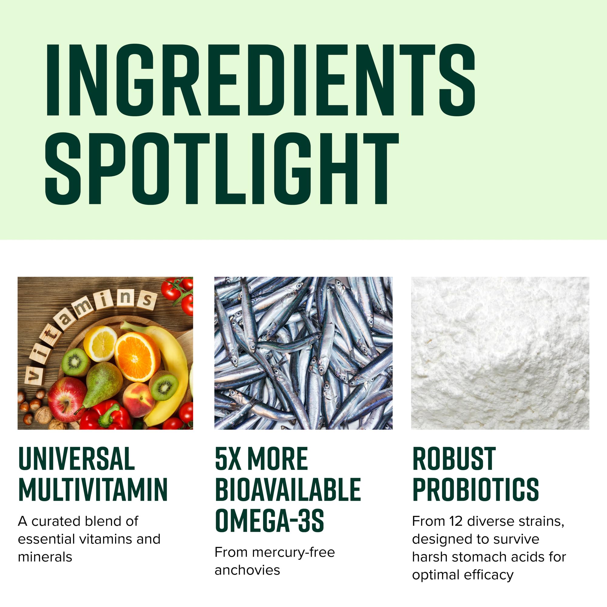 Vibrant Health Trilogy probiotic close-up highlights 20B CFUs for gut health support.