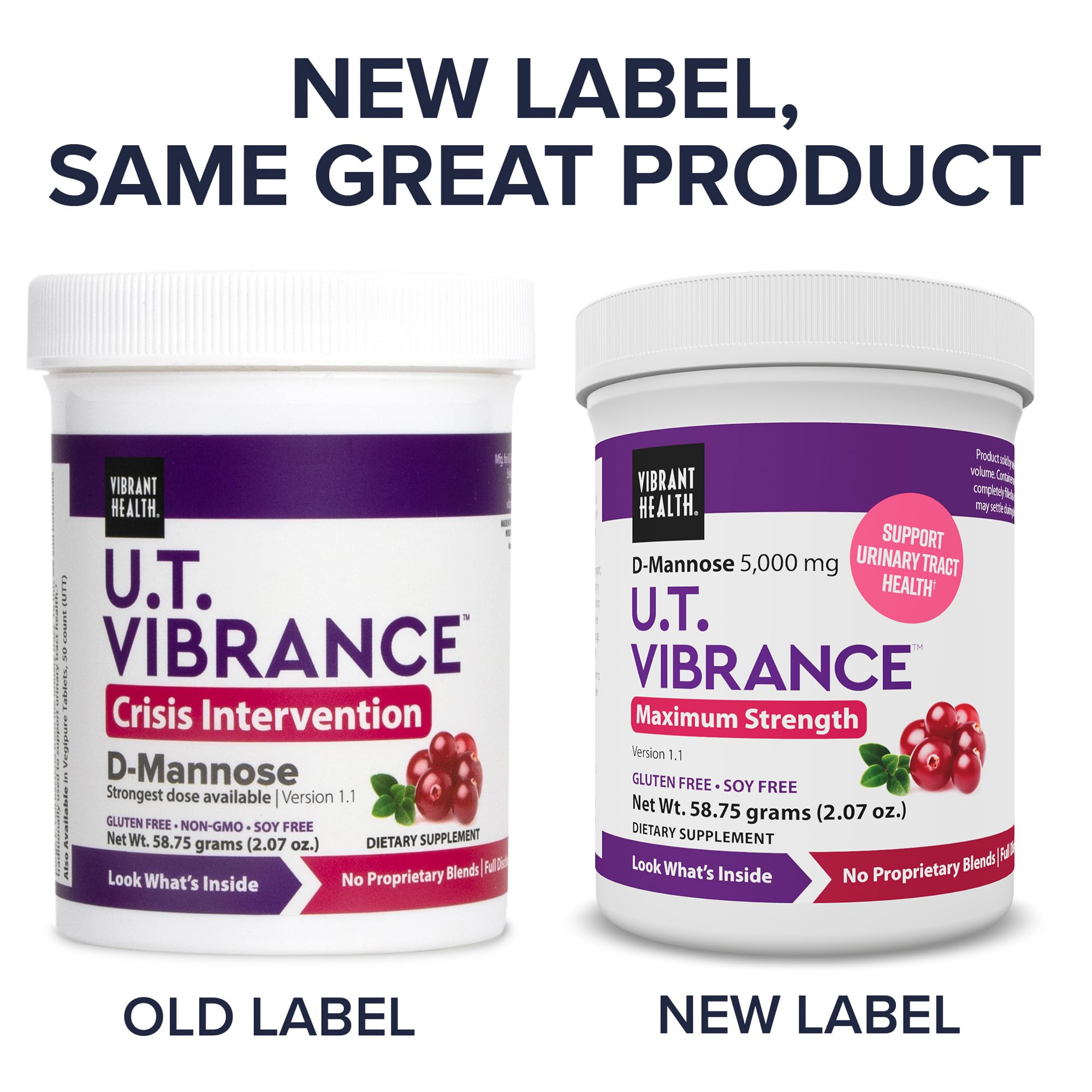 Vibrant Health U.T. Vibrance tablets bottle for flexible use