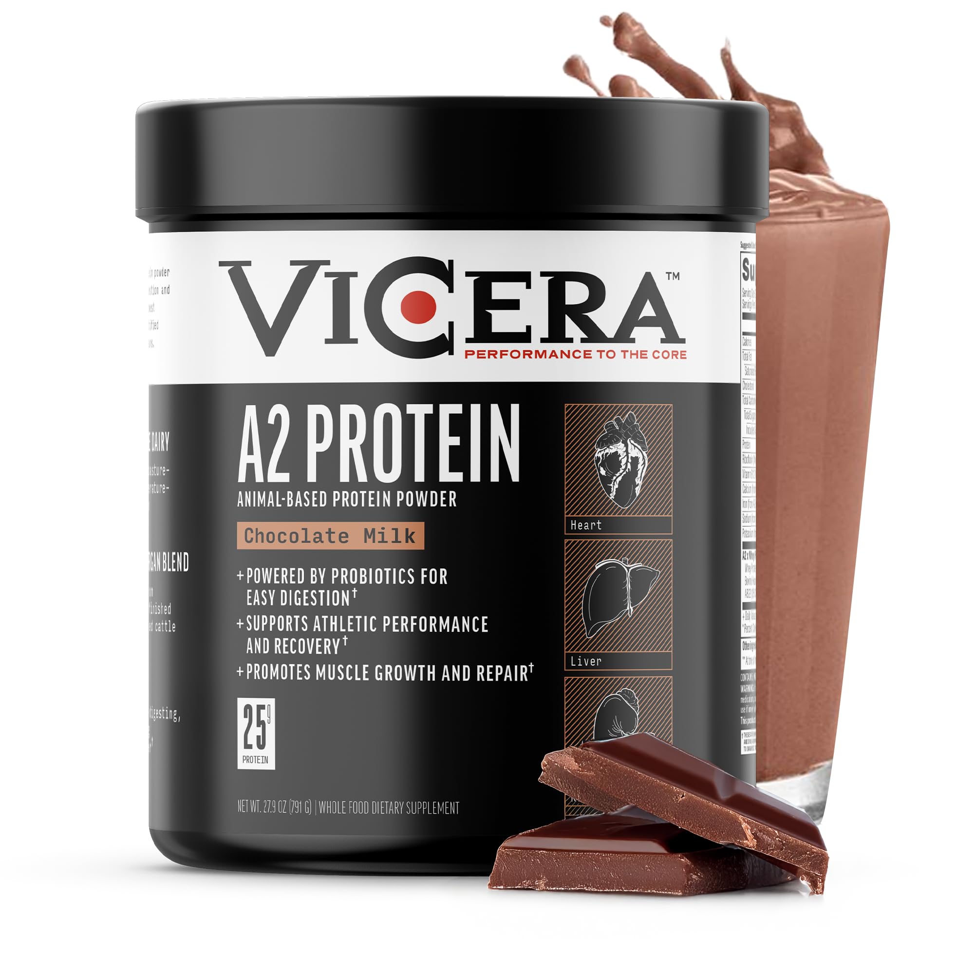 Vicera A2 Protein Powder chocolate milk pour ready to sip