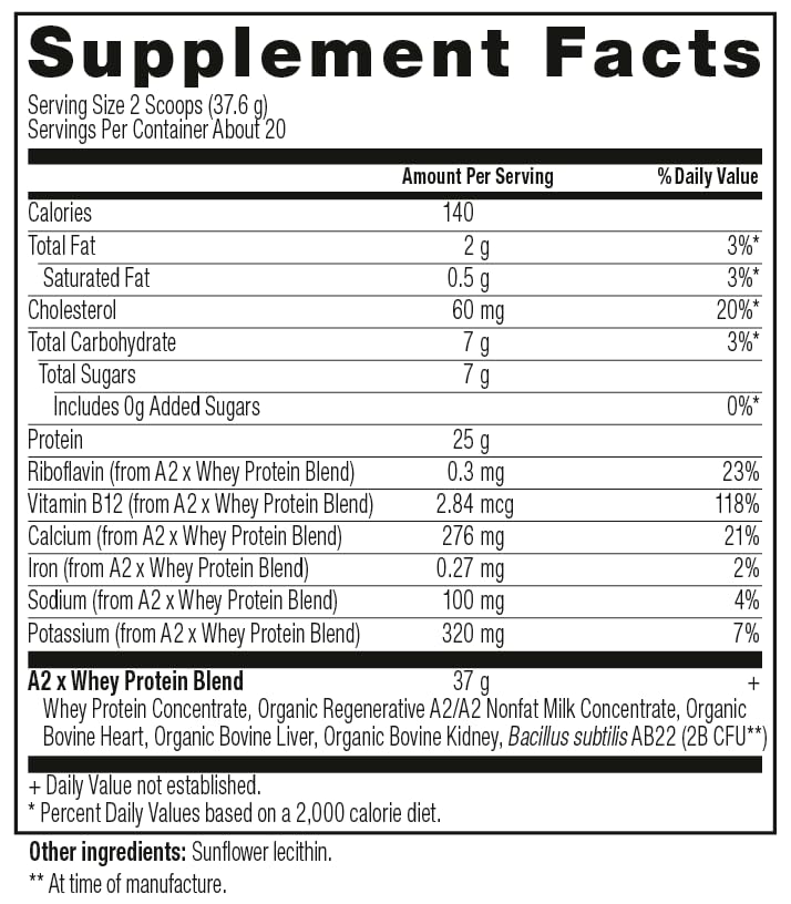 VICERA Organic A2/A2 dairy blend for clean nutrition