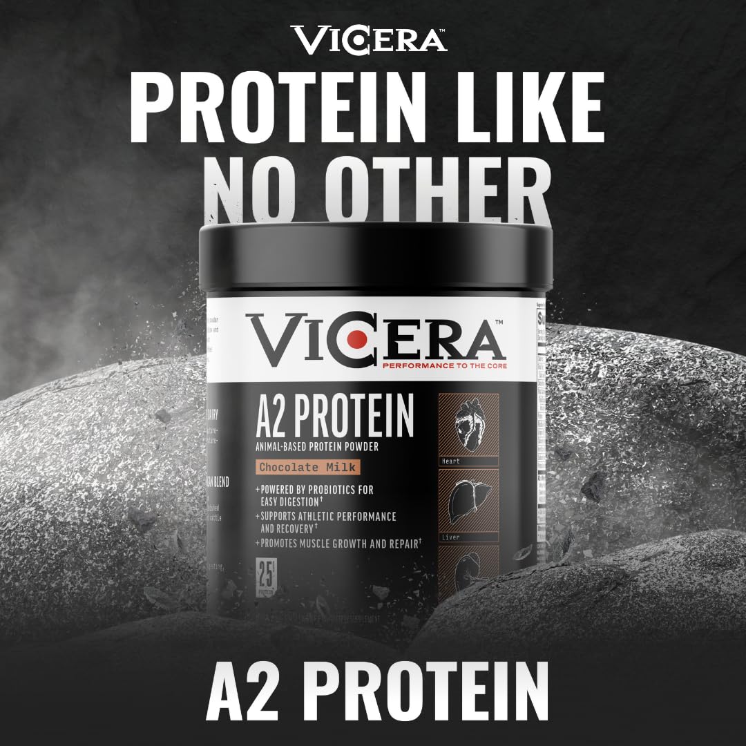 Vicera A2 Protein Powder probiotic AB22 and Celtic sea salt visuals