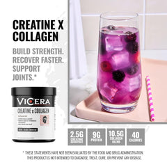 Probiotic Bacillus subtilis AB22 shown with VICERA Creatine and Collagen Powder.