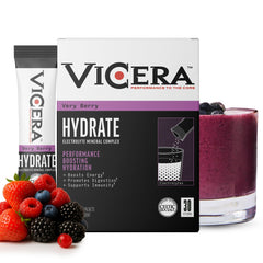 VICERA Electrolyte Powder Very Berry packet ready to mix for on-the-go hydration