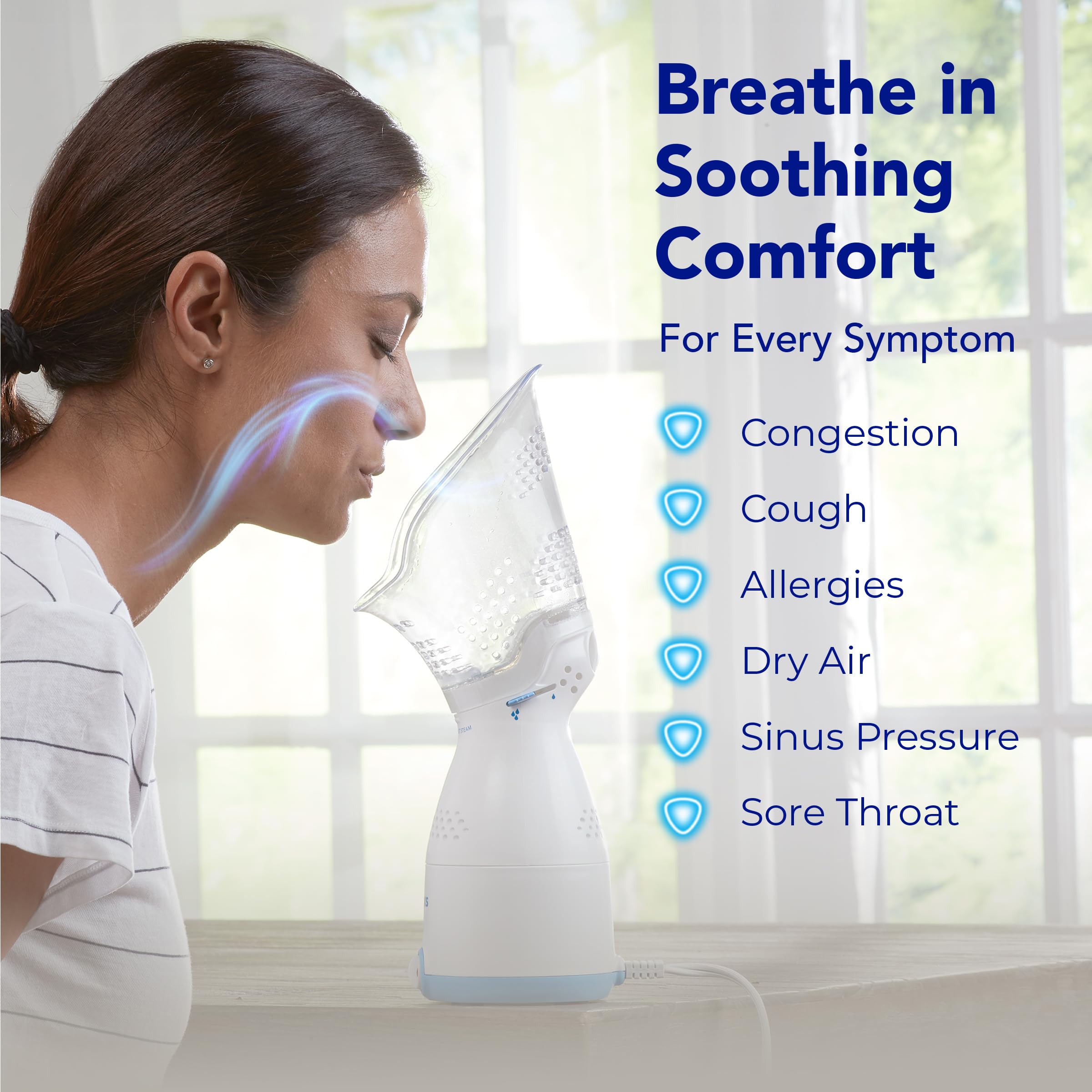 Vicks Sinus Inhaler using VapoPad demonstrates aromatic comfort