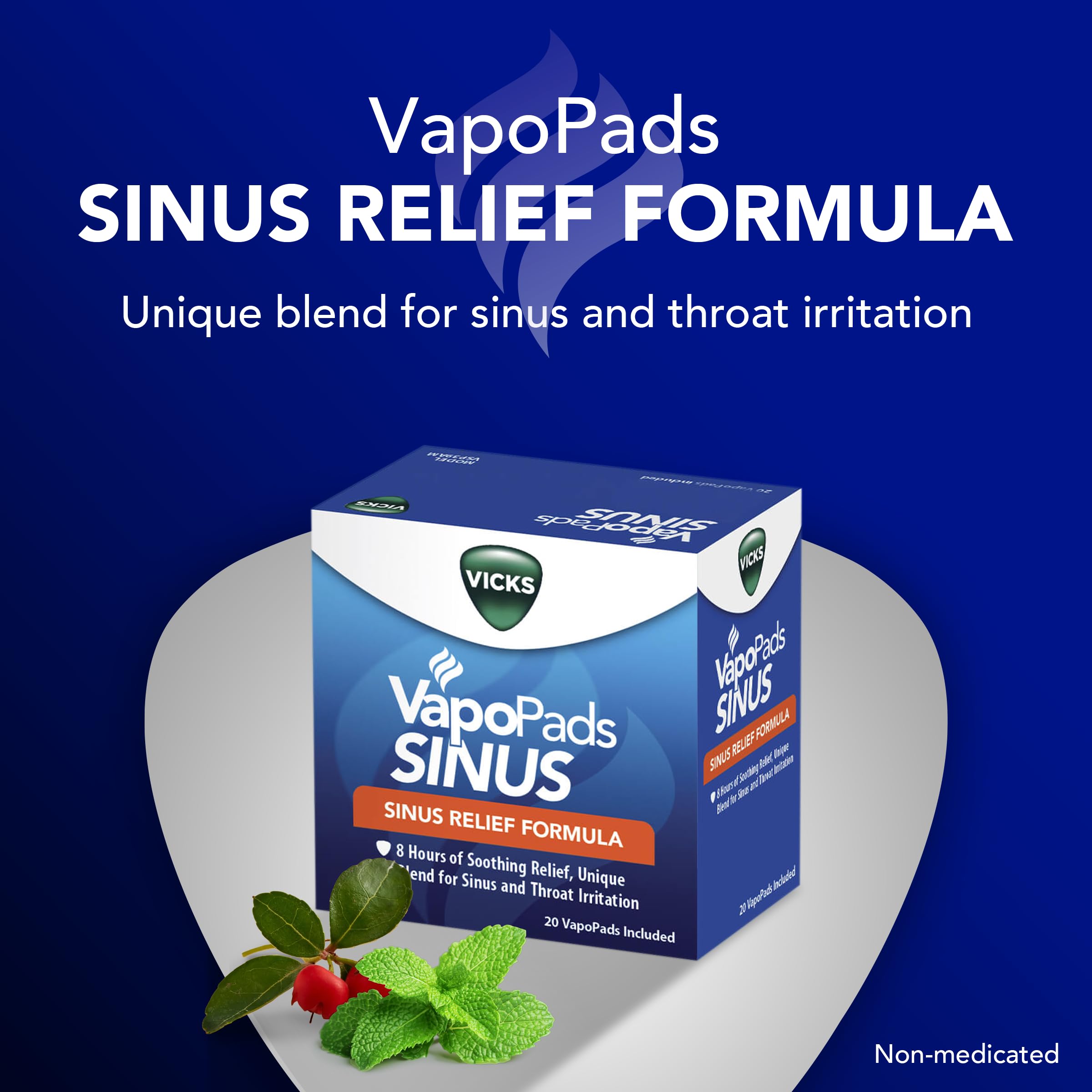 Vicks VapoPads Sinus Relief Formula inserted in scent pad slot ready to ease congestion.