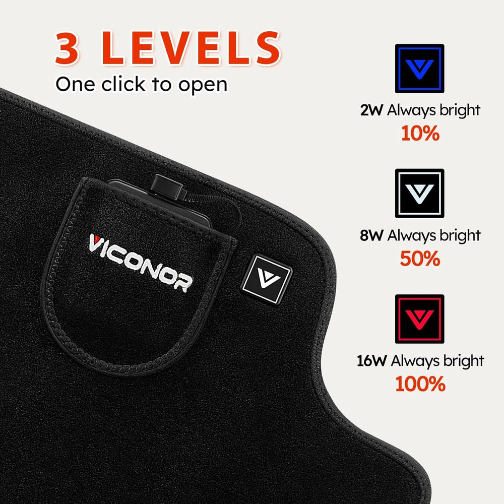 Viconor black therapy wrap shown in sleek, discreet design.