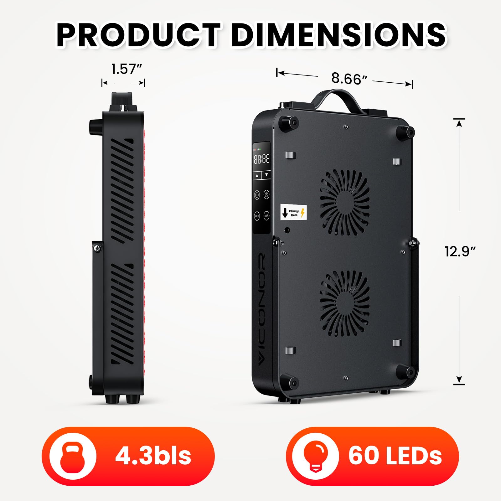 Viconor dual-chip 660nm and 850nm close-up