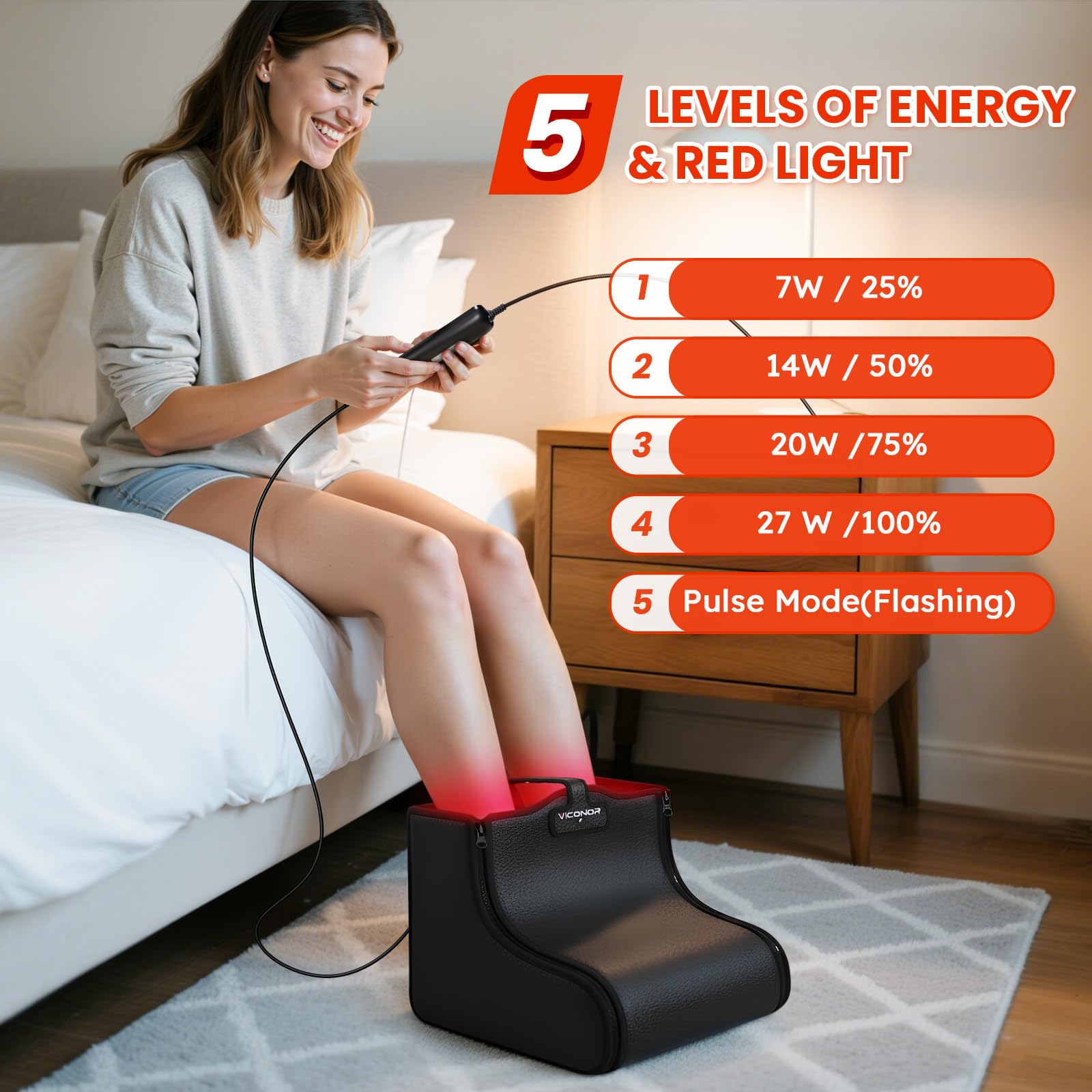 Viconor portable red infrared device for on-the-go recovery