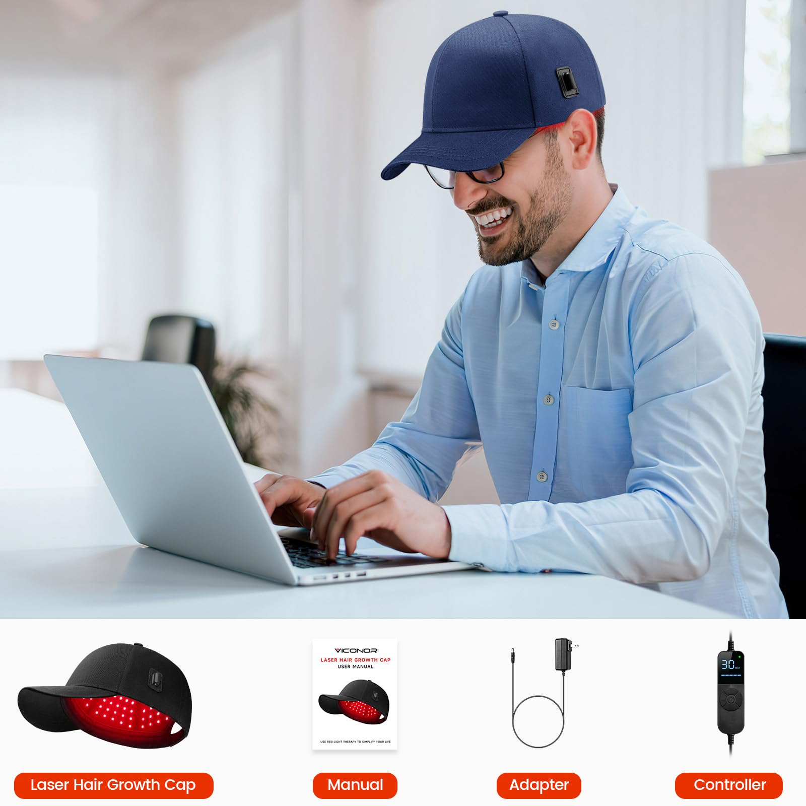 Viconor Laser Cap designed for daily wear during routines.
