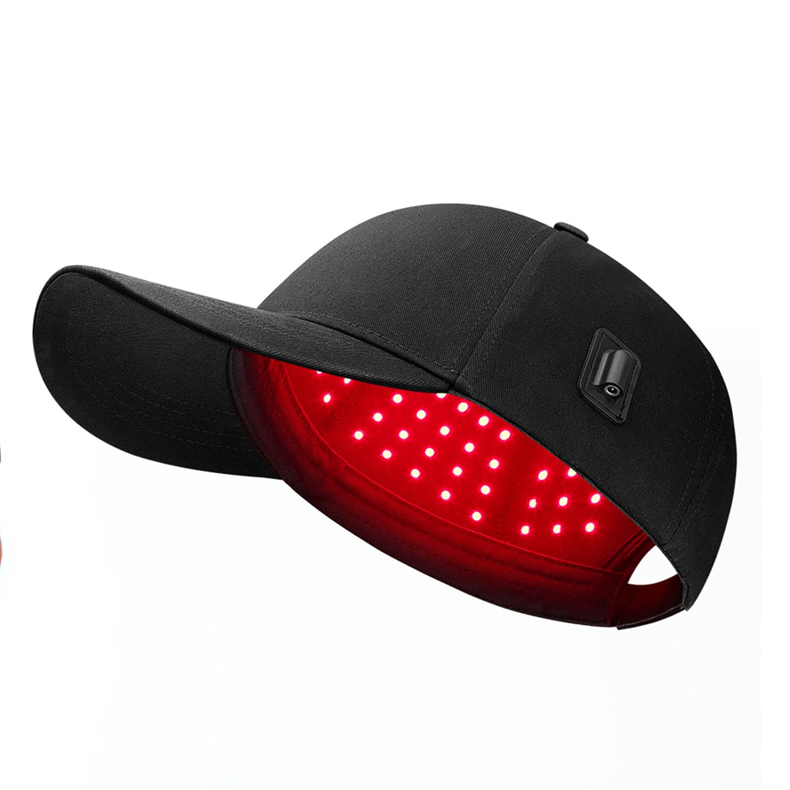 Viconor LED hair growth cap wearer in use illustrates discreet, portable scalp treatment