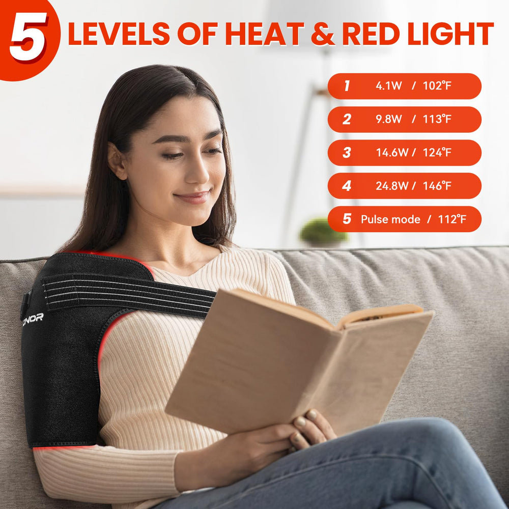 Viconor device showing five heat and light modes for customization.