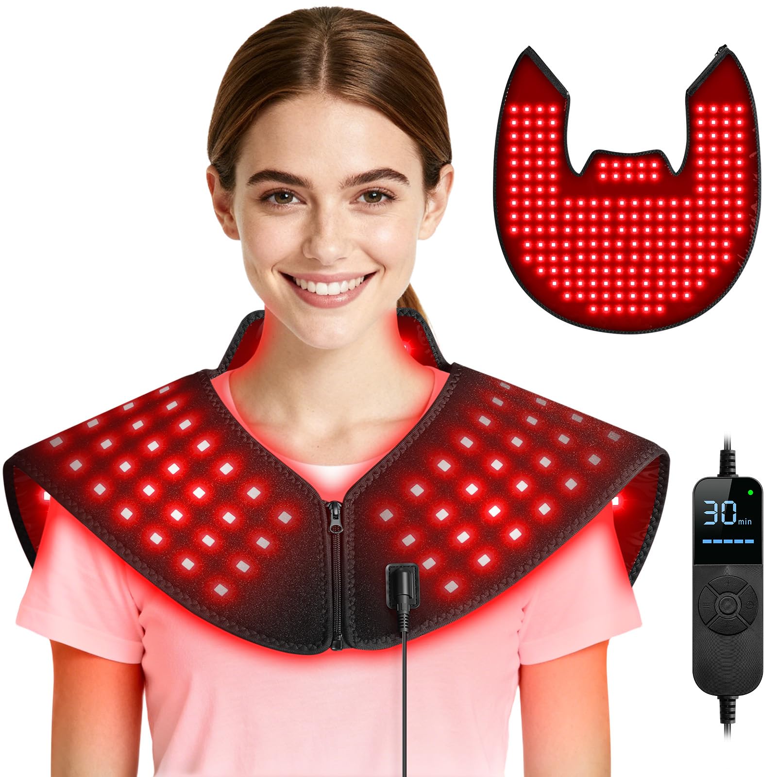 Viconor neck-shoulder therapy panel front with red and infrared LEDs for targeted warmth